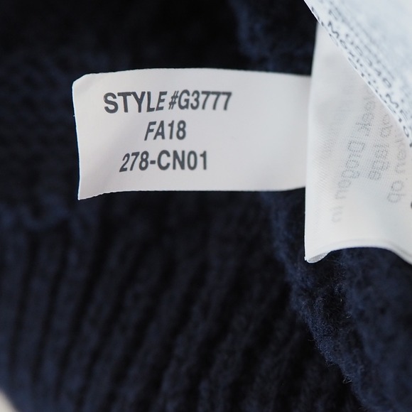 J. Crew Fisherman Cable Knit Pullover Sweater Navy Crewneck Men's Size Large* - Picture 6 of 12